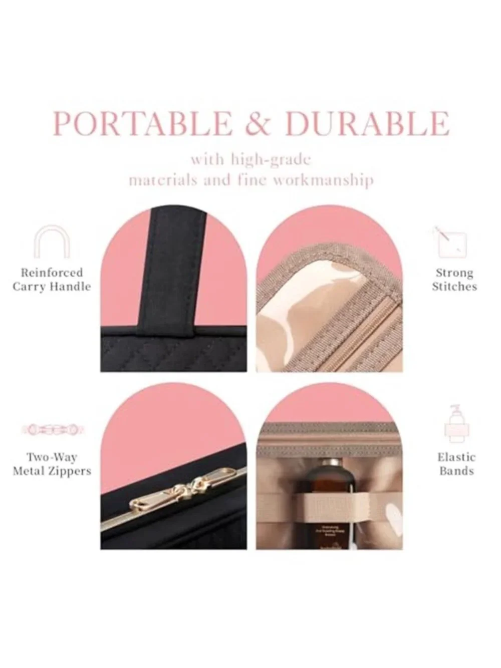 Travel Toiletry Bag - Hanging Toiletry Bag for Women & Men, Makeup Bag